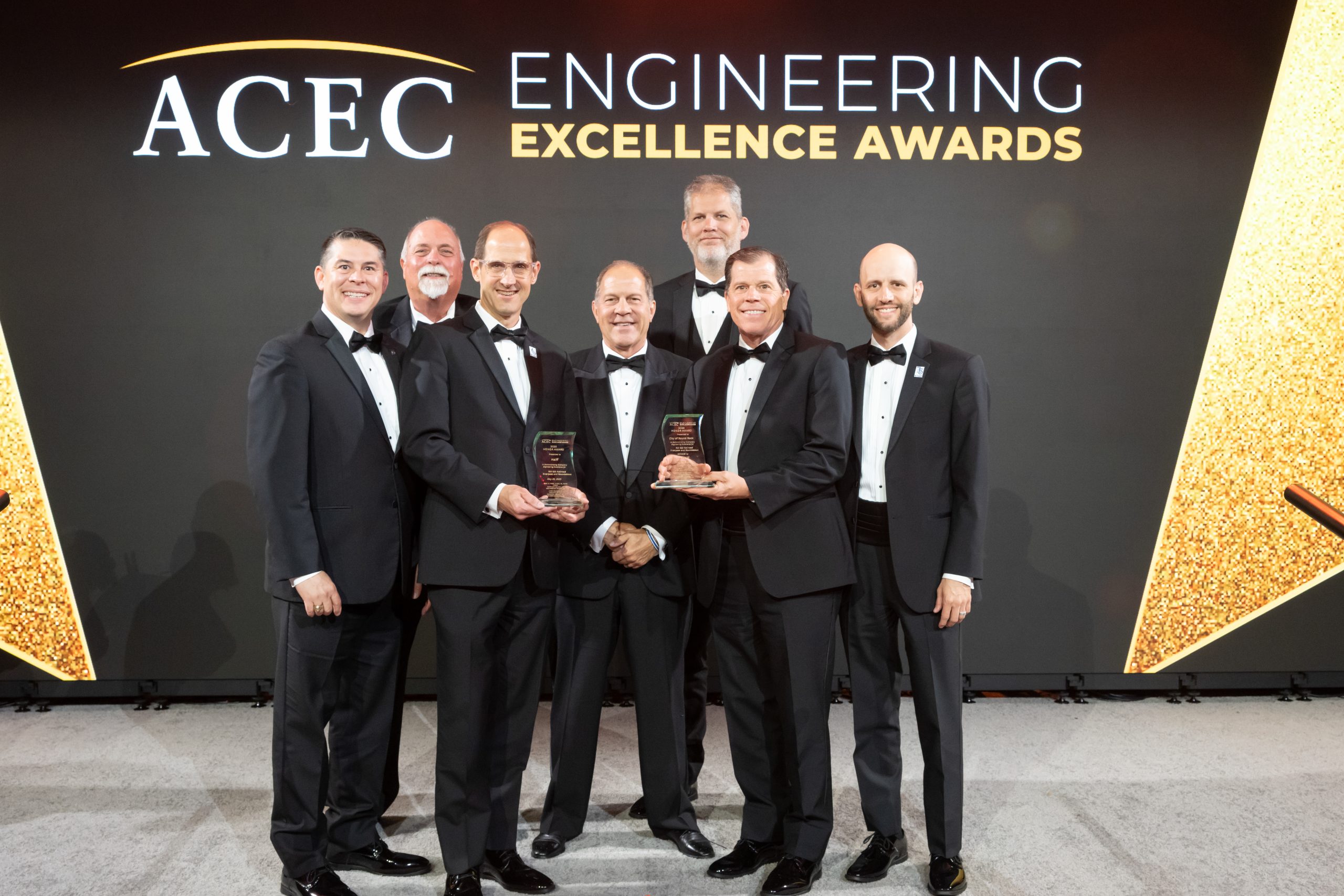 Halff accepting the ACEC Honor Award in Washington DC for RM 620 Roundabout project